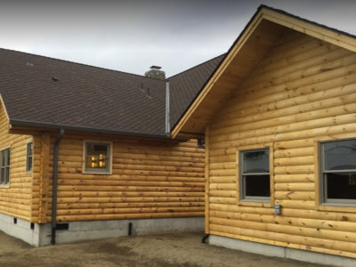Log House Gutter Installation